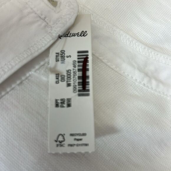 Madewell NU850 White Relaxed Henley Long-Sleeve Tee size small NWT - Picture 7 of 10
